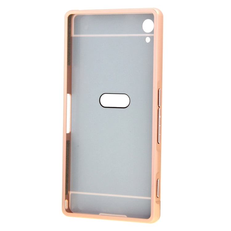 Fashionable Electroplating Mirror Push Pull Back Shell Cover + Metal Bumper Frame for Sony Xperia Z2 / L50