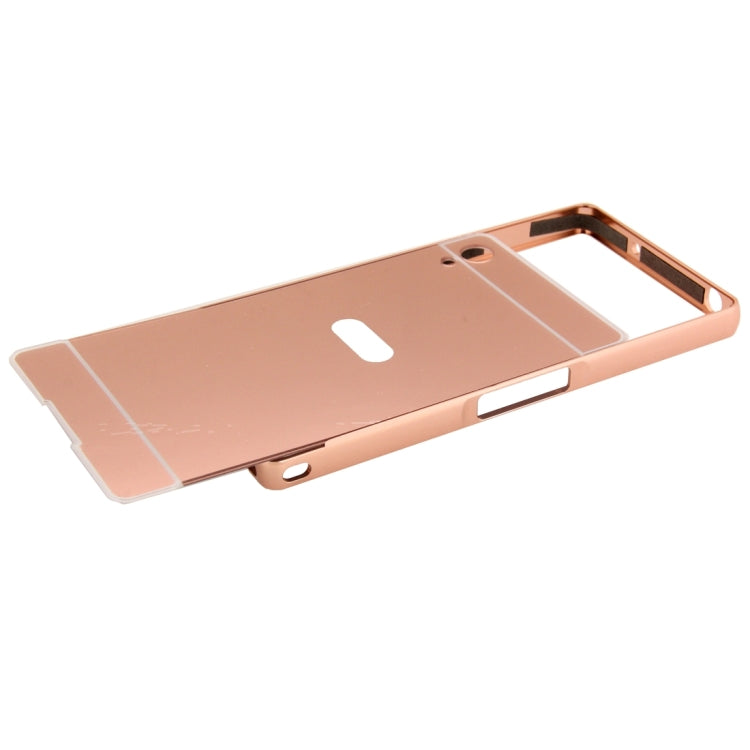 Fashionable Electroplating Mirror Push Pull Back Shell Cover + Metal Bumper Frame for Sony Xperia Z2 / L50