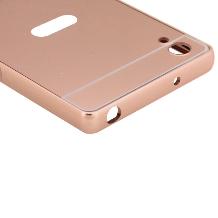 Fashionable Electroplating Mirror Push Pull Back Shell Cover + Metal Bumper Frame for Sony Xperia Z2 / L50