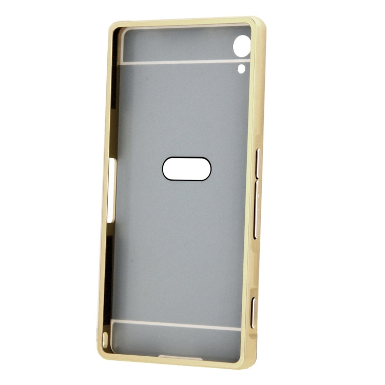 Fashionable Electroplating Mirror Push Pull Back Shell Cover + Metal Bumper Frame for Sony Xperia Z2 / L50
