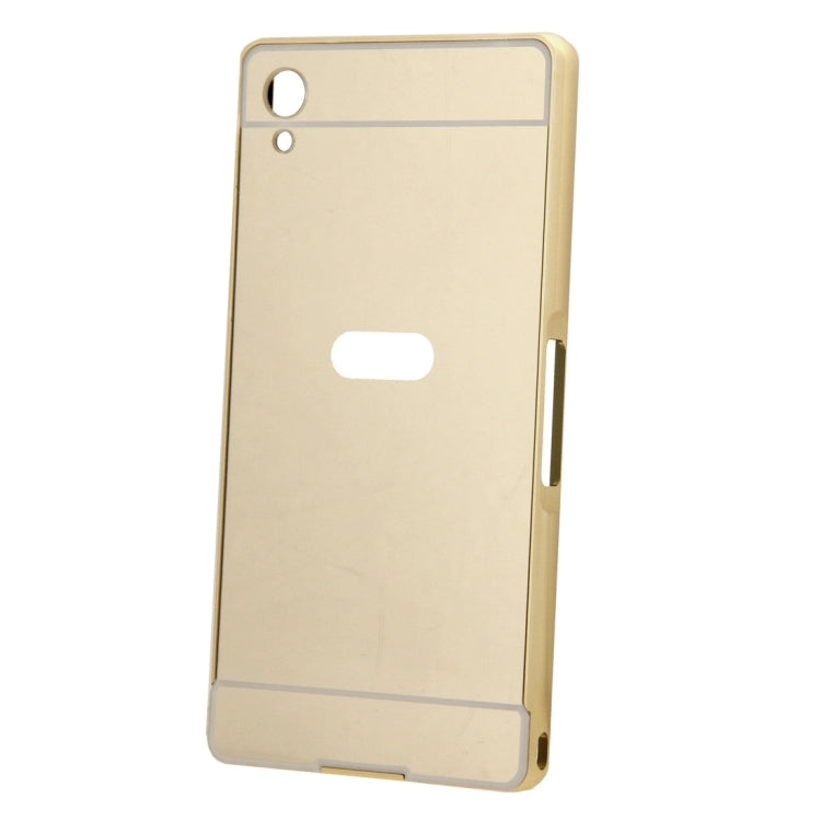 Fashionable Electroplating Mirror Push Pull Back Shell Cover + Metal Bumper Frame for Sony Xperia Z2 / L50