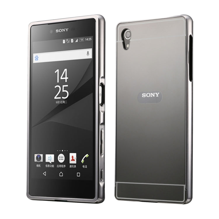 Fashionable Electroplating Push Pull Back Shell Cover + Metal Bumper Frame for Sony Xperia Z3+ / Z4