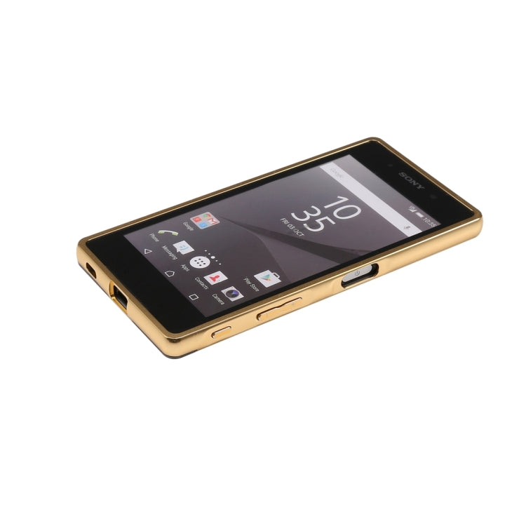Fashionable Electroplating Push Pull Back Shell Cover + Metal Bumper Frame for Sony Xperia Z3+ / Z4
