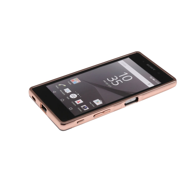 Fashionable Electroplating Push Pull Back Shell Cover + Metal Bumper Frame for Sony Xperia Z5