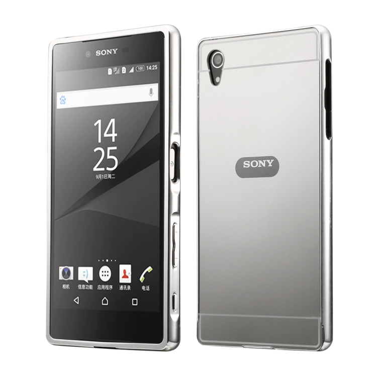 Fashionable Electroplating Push Pull Back Shell Cover + Metal Bumper Frame for Sony Xperia Z5