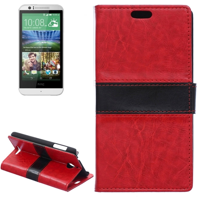 For HTC Desire 510 Crazy Horse Texture Color Matching Flip Leather Case with Holder & Card Slots & Wallet