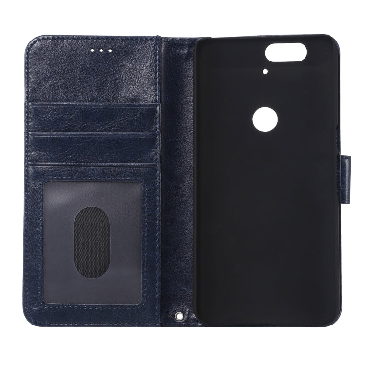 Crazy Horse Texture Horizontal Flip Magnetic Snap Leather Case with Adjustable Holder & Card Slots & Photo Frame & Wallet & Lanyard for Google Nexus 6P