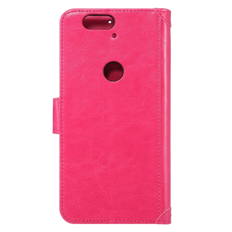 Crazy Horse Texture Horizontal Flip Magnetic Snap Leather Case with Adjustable Holder & Card Slots & Photo Frame & Wallet & Lanyard for Google Nexus 6P