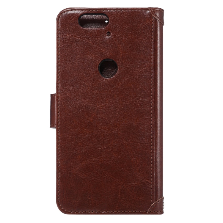 Crazy Horse Texture Horizontal Flip Magnetic Snap Leather Case with Adjustable Holder & Card Slots & Photo Frame & Wallet & Lanyard for Google Nexus 6P