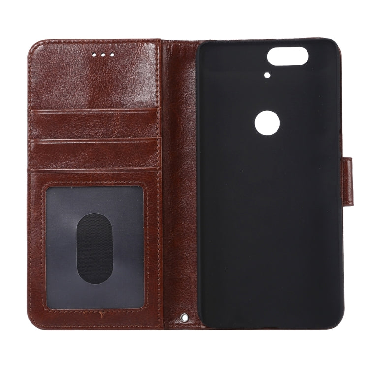 Crazy Horse Texture Horizontal Flip Magnetic Snap Leather Case with Adjustable Holder & Card Slots & Photo Frame & Wallet & Lanyard for Google Nexus 6P