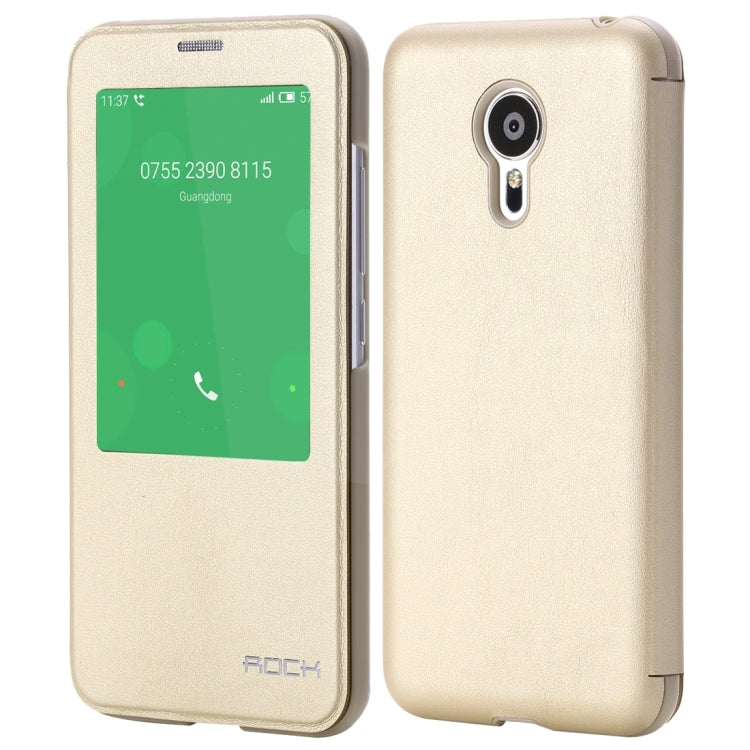 Rock Touch Series Fashionable Business Style Horizontal Flip Leather Case with Intelligent Window and Sleep / Wake-up Function for Meizu MX5