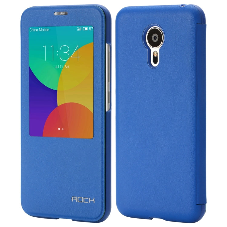 Rock Touch Series Fashionable Business Style Horizontal Flip Leather Case with Intelligent Window and Sleep / Wake-up Function for Meizu MX5