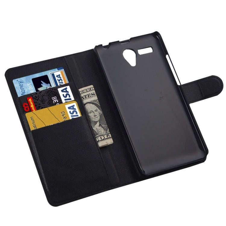 Litchi Texture Flip Leather Case with Holder & Card Slots & Wallet for Lenovo A616