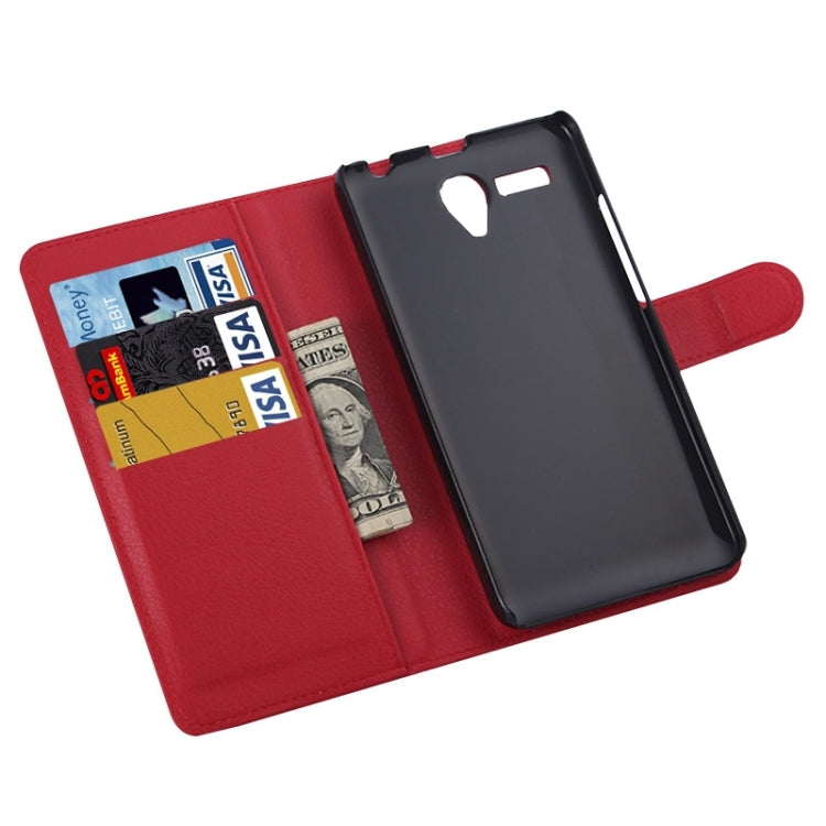 Litchi Texture Flip Leather Case with Holder & Card Slots & Wallet for Lenovo A616