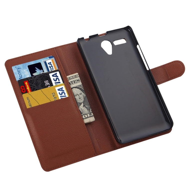 Litchi Texture Flip Leather Case with Holder & Card Slots & Wallet for Lenovo A616