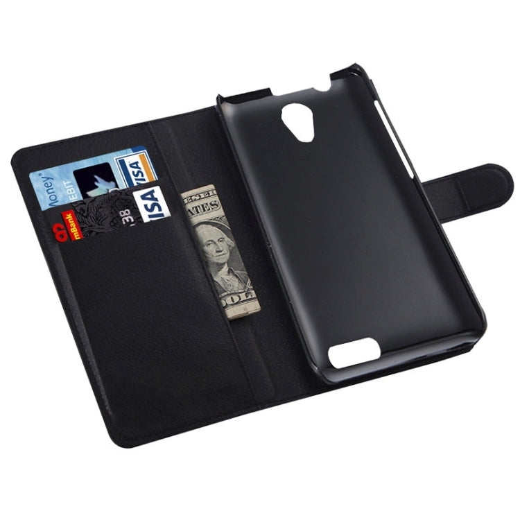 Litchi Texture Flip Leather Case with Holder & Card Slots & Wallet for Lenovo A319