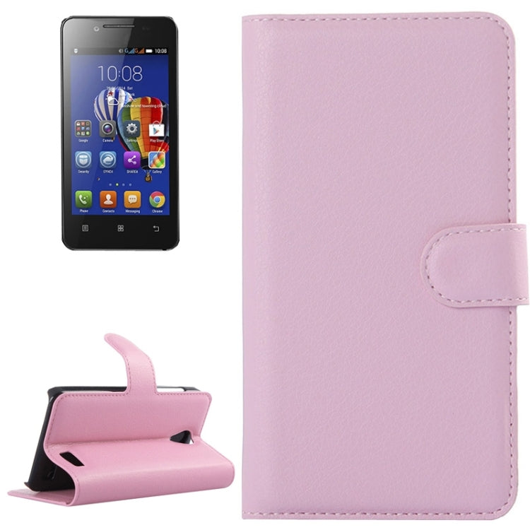 Litchi Texture Flip Leather Case with Holder & Card Slots & Wallet for Lenovo A319