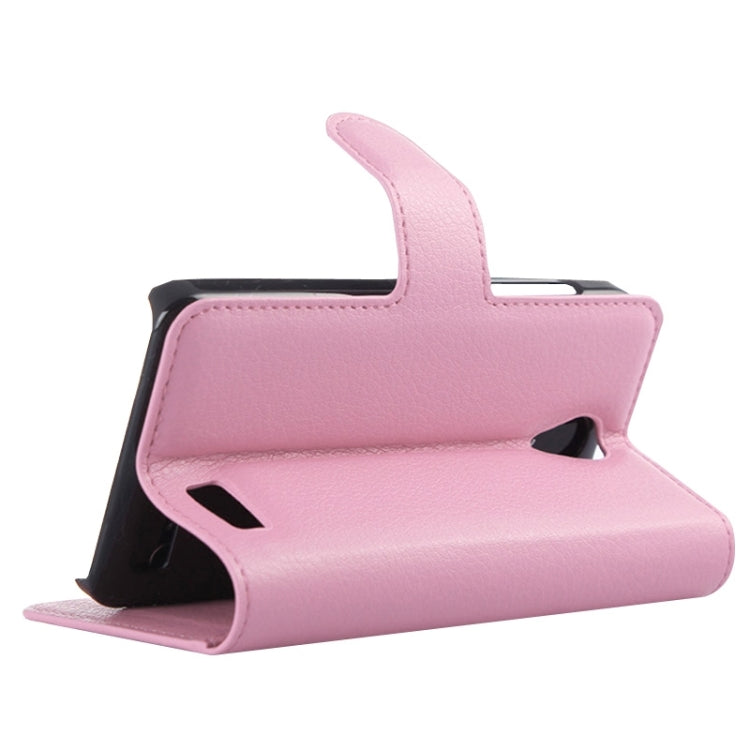 Litchi Texture Flip Leather Case with Holder & Card Slots & Wallet for Lenovo A319