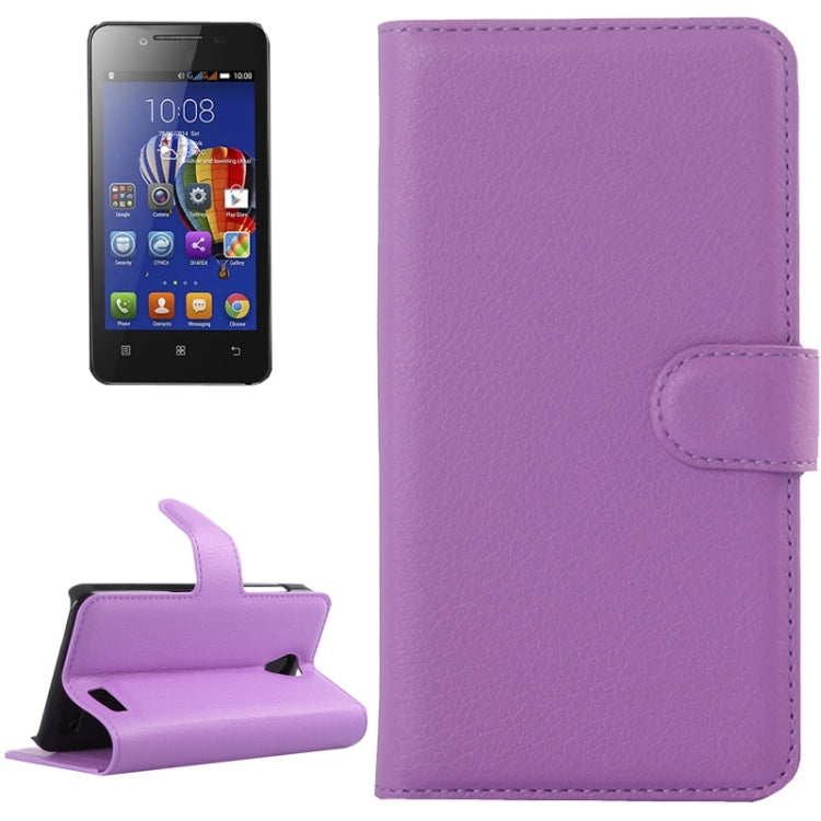 Litchi Texture Flip Leather Case with Holder & Card Slots & Wallet for Lenovo A319