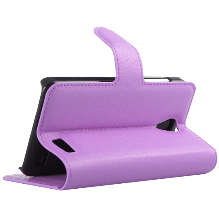 Litchi Texture Flip Leather Case with Holder & Card Slots & Wallet for Lenovo A319