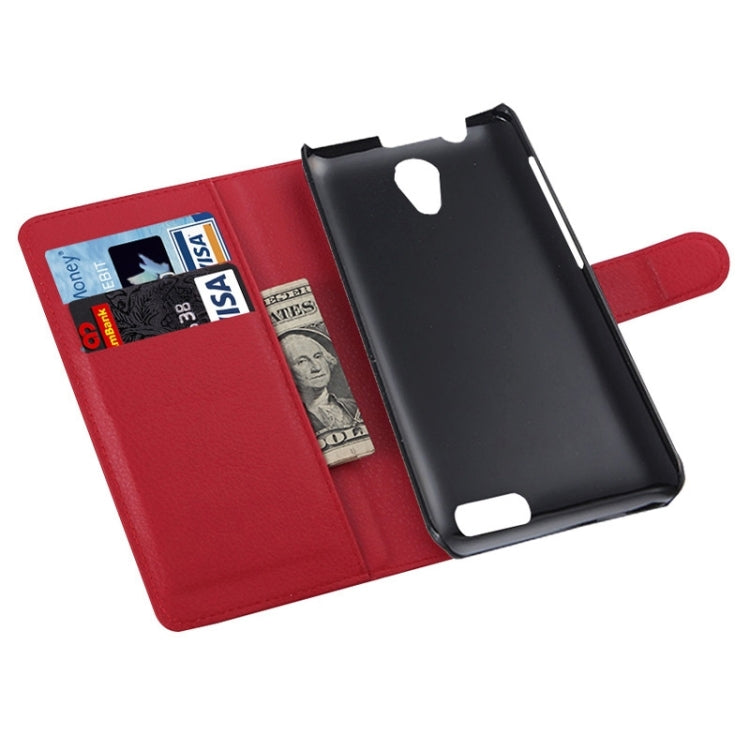 Litchi Texture Flip Leather Case with Holder & Card Slots & Wallet for Lenovo A319