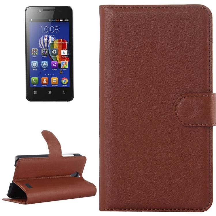 Litchi Texture Flip Leather Case with Holder & Card Slots & Wallet for Lenovo A319