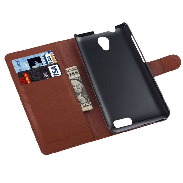 Litchi Texture Flip Leather Case with Holder & Card Slots & Wallet for Lenovo A319
