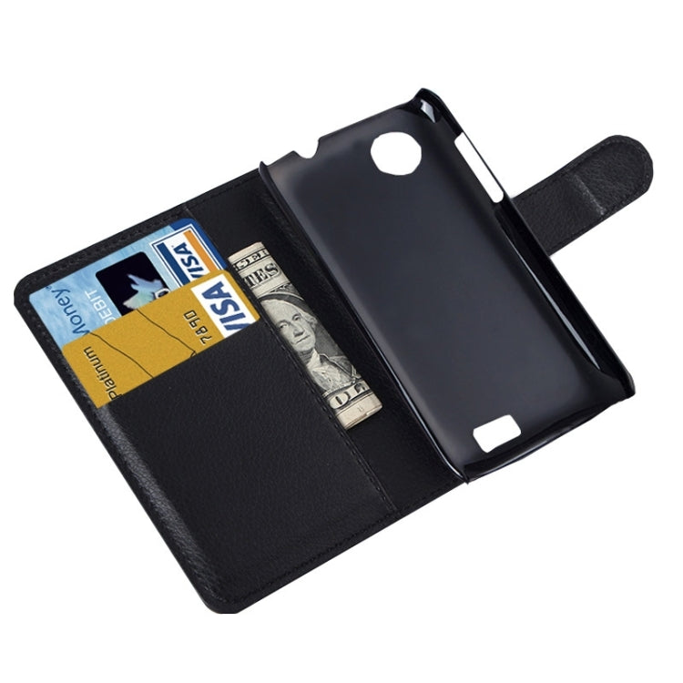 Litchi Texture Flip Leather Case with Holder & Card Slots & Wallet for Lenovo A369