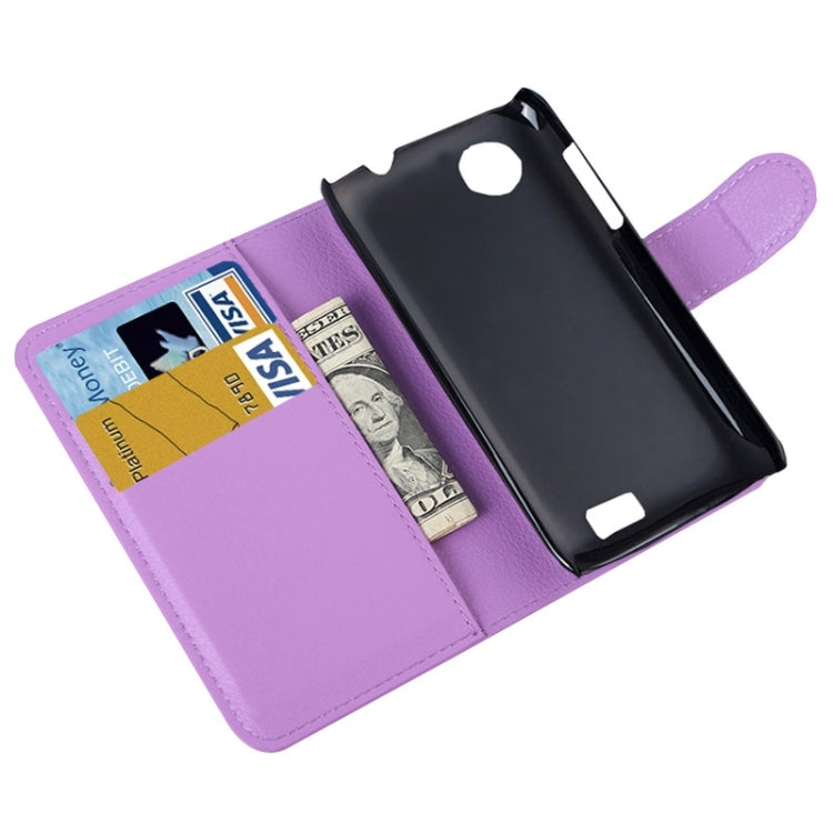 Litchi Texture Flip Leather Case with Holder & Card Slots & Wallet for Lenovo A369
