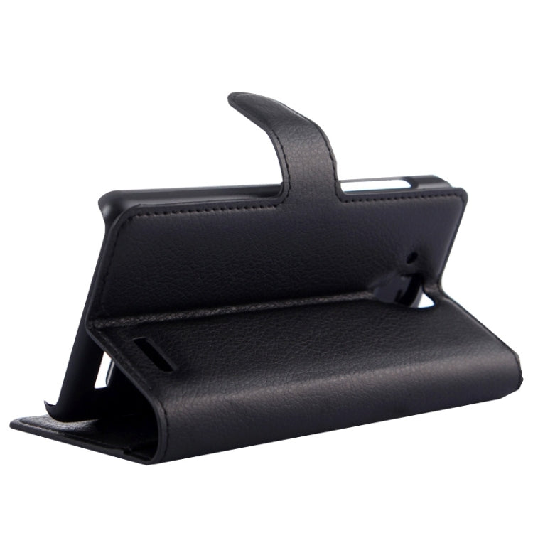 Litchi Texture Flip Leather Case with Holder & Card Slots & Wallet for Lenovo A536