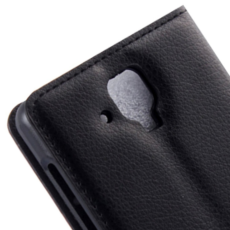 Litchi Texture Flip Leather Case with Holder & Card Slots & Wallet for Lenovo A536