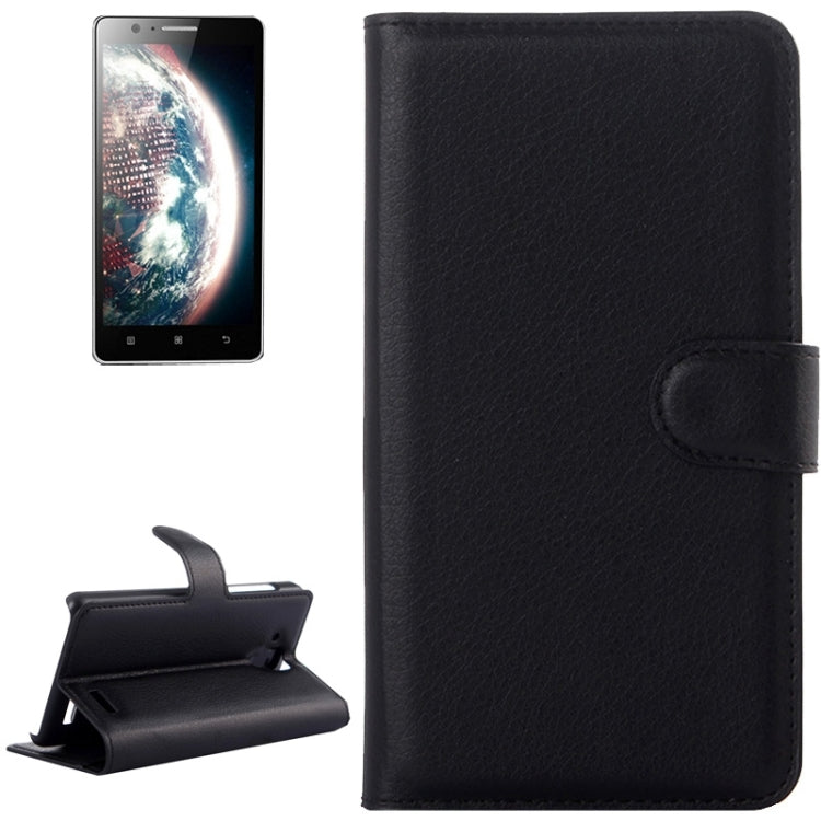 Litchi Texture Flip Leather Case with Holder & Card Slots & Wallet for Lenovo A536