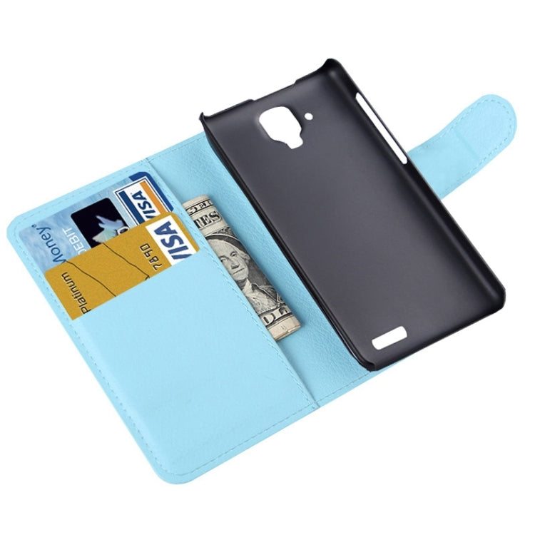 Litchi Texture Flip Leather Case with Holder & Card Slots & Wallet for Lenovo A536