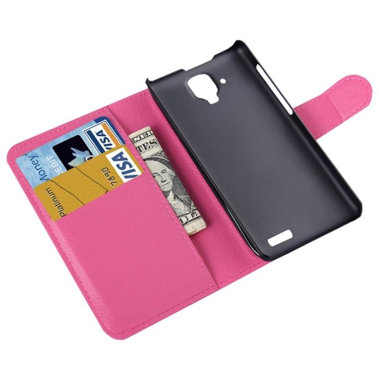 Litchi Texture Flip Leather Case with Holder & Card Slots & Wallet for Lenovo A536