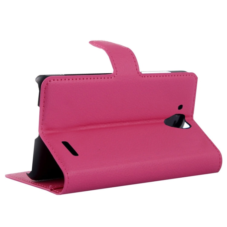 Litchi Texture Flip Leather Case with Holder & Card Slots & Wallet for Lenovo A536