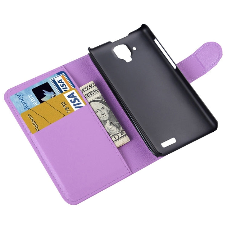 Litchi Texture Flip Leather Case with Holder & Card Slots & Wallet for Lenovo A536