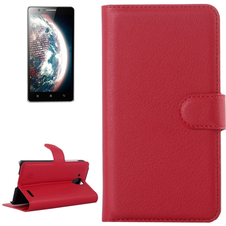 Litchi Texture Flip Leather Case with Holder & Card Slots & Wallet for Lenovo A536