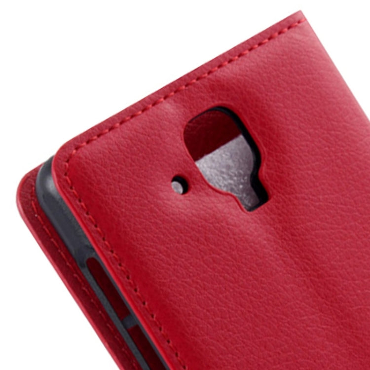 Litchi Texture Flip Leather Case with Holder & Card Slots & Wallet for Lenovo A536