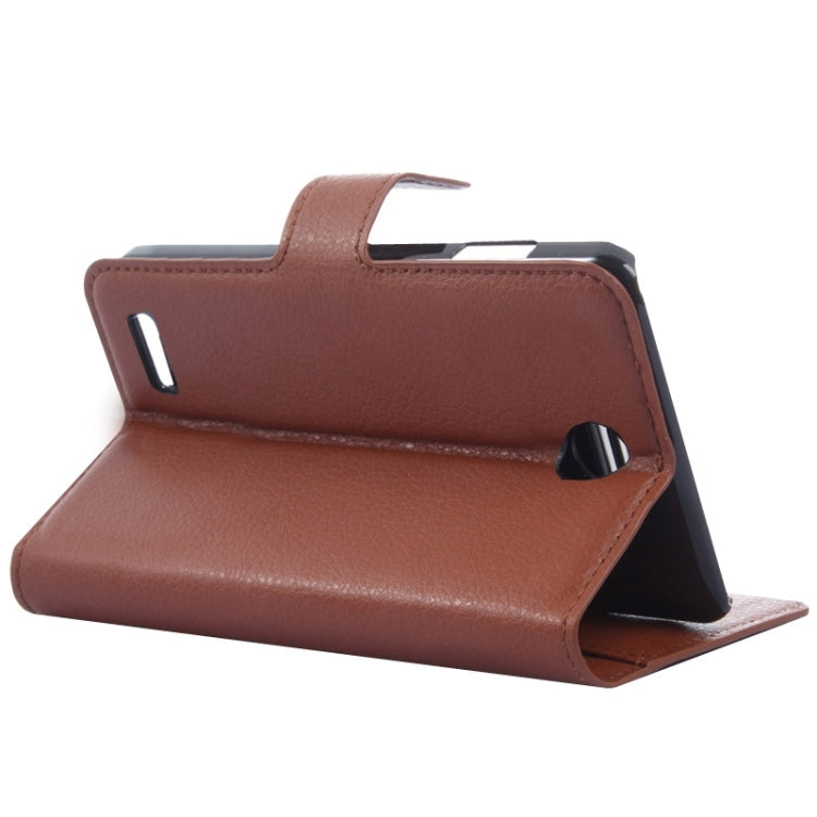 Litchi Texture Flip Leather Case with Holder & Card Slots & Wallet for Lenovo A590