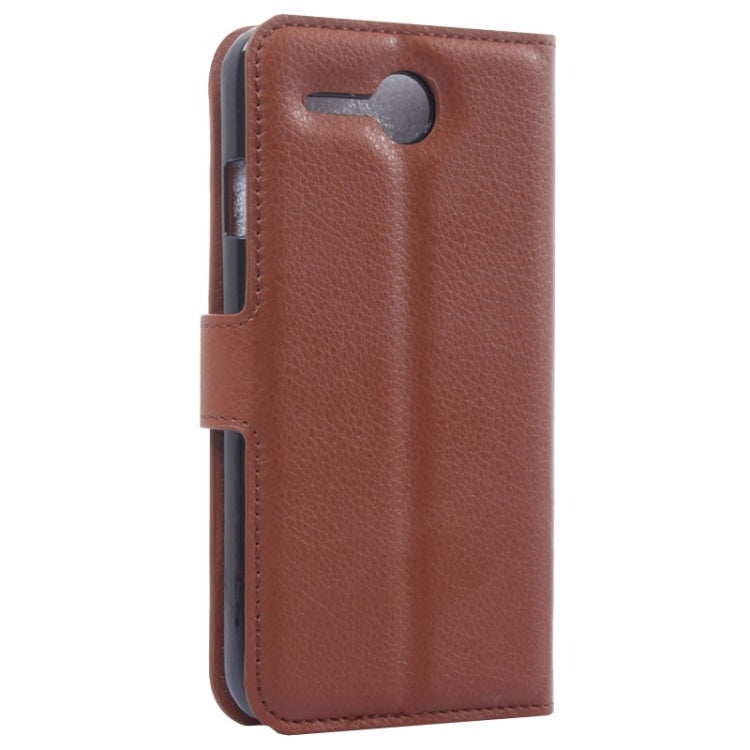 Litchi Texture Flip Leather Case with Holder & Card Slots & Wallet for Lenovo A680
