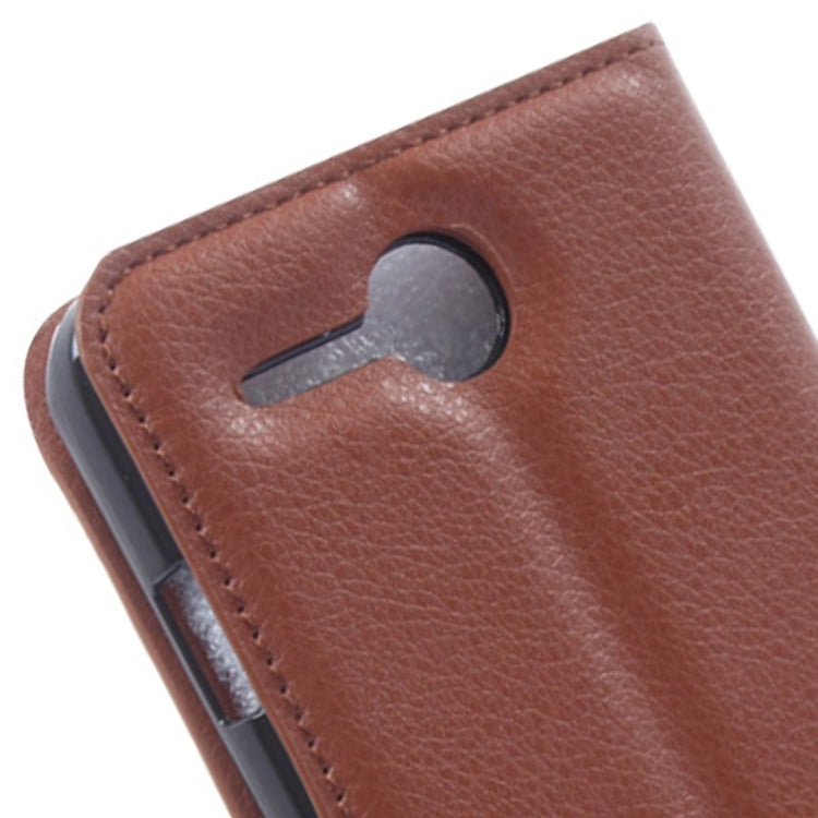 Litchi Texture Flip Leather Case with Holder & Card Slots & Wallet for Lenovo A680
