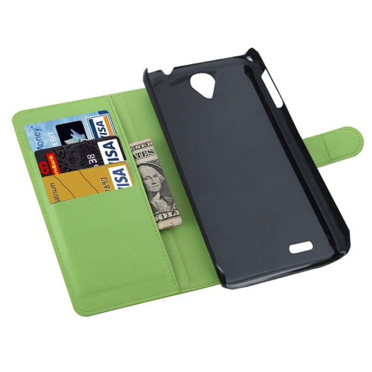 Litchi Texture Flip Leather Case with Holder & Card Slots & Wallet for Lenovo A850