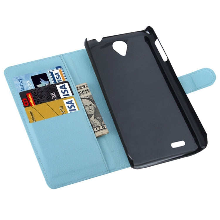 Litchi Texture Flip Leather Case with Holder & Card Slots & Wallet for Lenovo A850