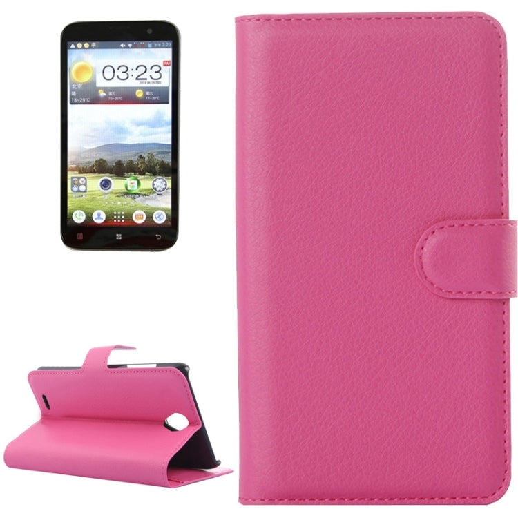 Litchi Texture Flip Leather Case with Holder & Card Slots & Wallet for Lenovo A850
