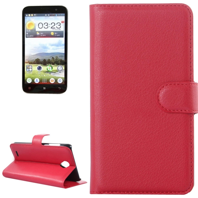 Litchi Texture Flip Leather Case with Holder & Card Slots & Wallet for Lenovo A850