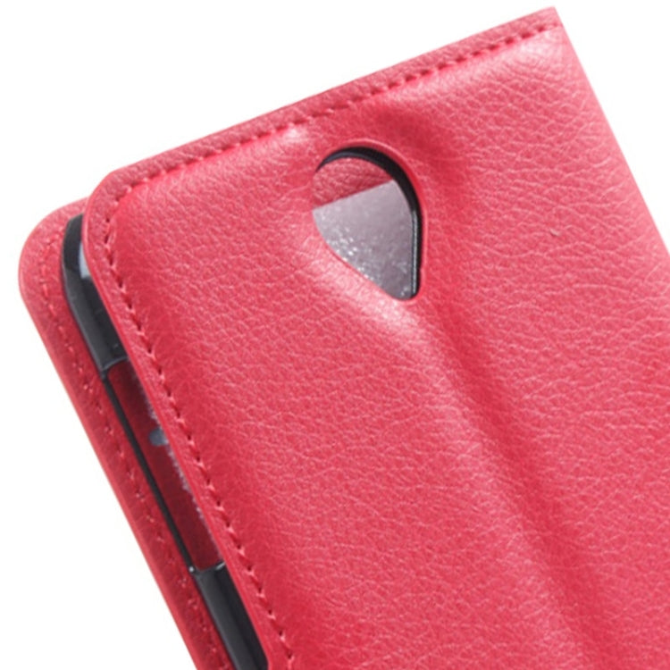 Litchi Texture Flip Leather Case with Holder & Card Slots & Wallet for Lenovo A850
