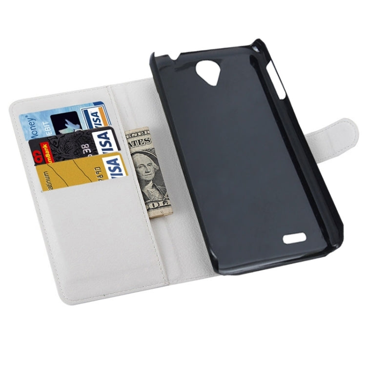 Litchi Texture Flip Leather Case with Holder & Card Slots & Wallet for Lenovo A850