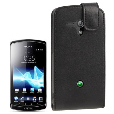 Pure Color Vertical Flip Soft Leather Case for Sony MT25i Xperia neo L (Black)