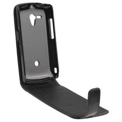 Pure Color Vertical Flip Soft Leather Case for Sony MT25i Xperia neo L (Black)