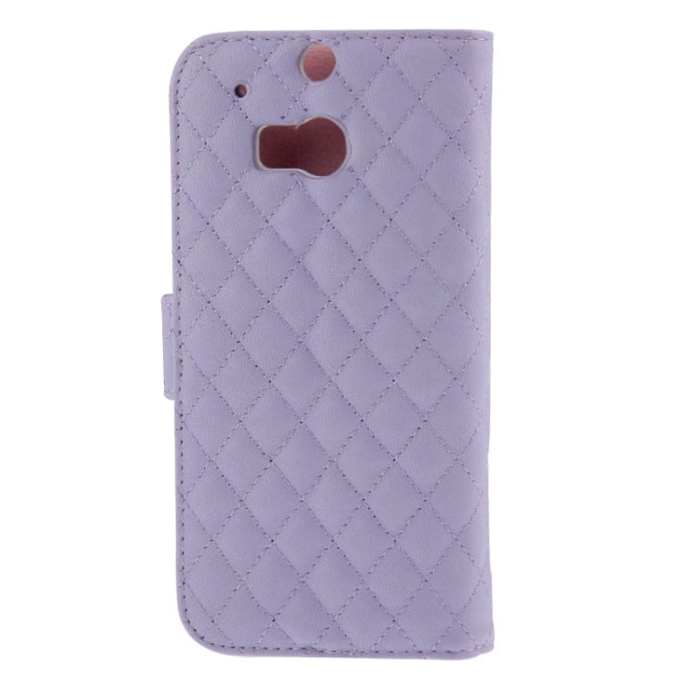 Plaid Texture Leather Case with Credit Card Slot & Holder for HTC One / M8
